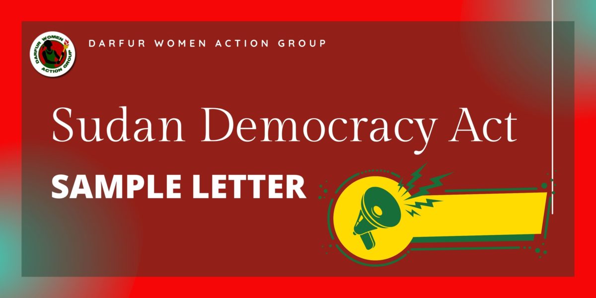 Sample Letter: Sudan Democracy Act